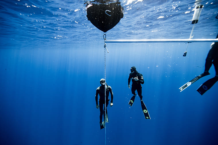 two divers underwater